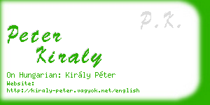 peter kiraly business card