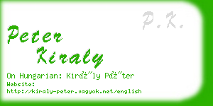 peter kiraly business card